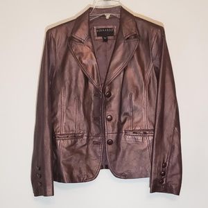 Bernardo women's purple leather jacket size medium